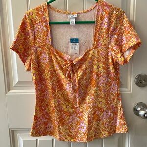 Rue21 Multicolor Floral Short Sleeve Top